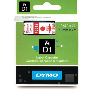 Original DymoS0720520 (45012) DirectLabel-Etiketten rot auf Transparent