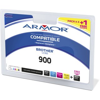 ARMOR Tinte Multpack 2xBK 1xC/M/Y, kompatibel zu Brother (LC-900C/M/Y/BK) MFC210C !!! ABVERKAUF !!!