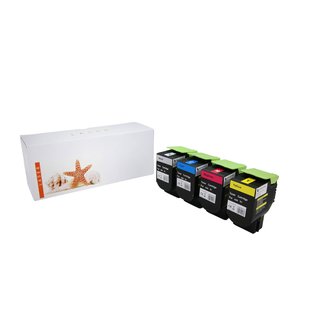 Alternativ - Lexmark Toner Schwarz / Cyan / Magenta / Yellow CX410 80C2HK0 80C2HC0 80C2HM0 80C2HY0 BK 4.000 C/M/Y 3.000 Seiten 4er Set