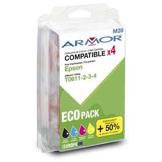 ARMOR Tinte Multipack 1xC/M/Y/BK Jumbo, kompatibel zu Epson (T0611,2,3,4) Stylus D68, D88,  !!! ABVERKAUF !!!