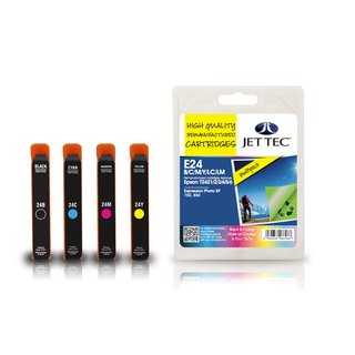 JETTEC Tinte Multipack 1xC/M/Y/BK/PC/PM, Remanufactured zu Epson T2421,2,3,4 XP750