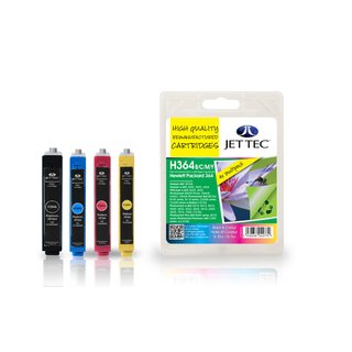 JETTEC Tinte Multipack je 1x C/M/Y/ BK, Remanufactured zu HP CB316 - 20EE Nr.364, PSCD5460