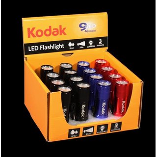 Kodak LED Taschenlampe, Inhalt 8x Schwarz, 4x Rot, 4x Blau
