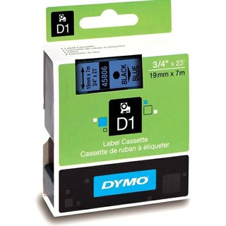 Original DymoS0720860 (45806) DirectLabel-Etiketten schwarz auf blau