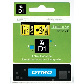 Original DymoS0720790 (43618) DirectLabel-Etiketten schwarz auf gelb