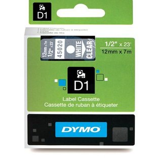 Original DymoS0720600 (45020) DirectLabel-Etiketten weiss auf Transparent