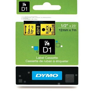Original DymoS0720580 (45018) DirectLabel-Etiketten schwarz auf gelb