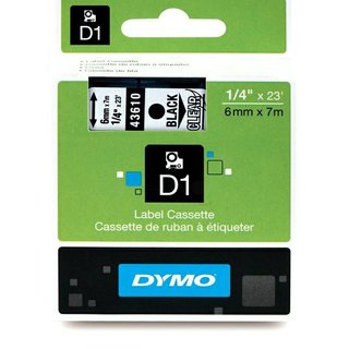 Original DymoS0720770 (43610) DirectLabel-Etiketten schwarz auf Transparent