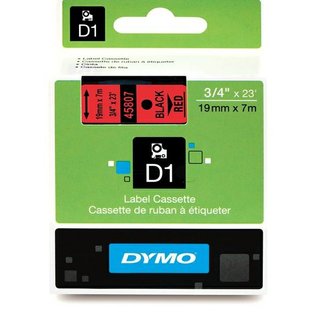Original DymoS0720870 (45807) DirectLabel-Etiketten schwarz auf rot