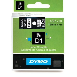 Original DymoS0720610 (45021) DirectLabel-Etiketten weiss auf schwarz