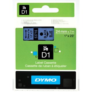 Original DymoS0720960 (53716) DirectLabel-Etiketten schwarz auf blau