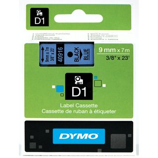 Original DymoS0720710 (40916) DirectLabel-Etiketten schwarz auf blau
