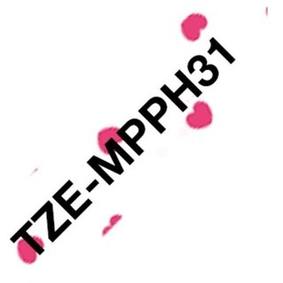 Original BrotherTZ-EMPPH31 DirectLabel schwarz auf pink hearts Laminat