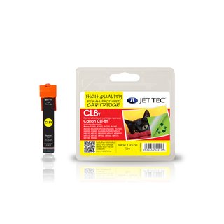 JETTEC Tinte Yellow Remanufactured zu Canon CLI-8Y  IP4200 mit Chip, AUSLAUFARTIKEL!!!