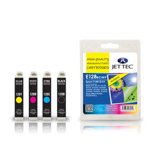 JETTEC Tinte Multipack je 1x C/M/Y/BK, Remanufactured zu Epson T1281,2,3,4 BX350F